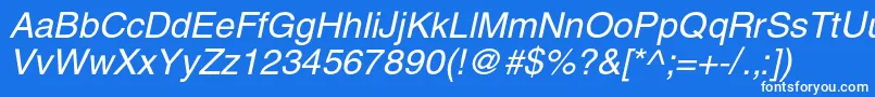 HelioscItalic Font – White Fonts on Blue Background