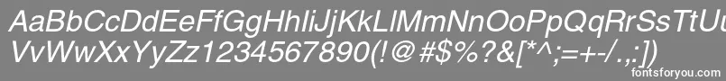 Шрифт HelioscItalic – белые шрифты на сером фоне