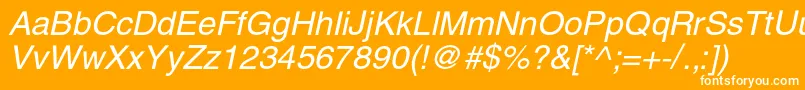 HelioscItalic Font – White Fonts on Orange Background