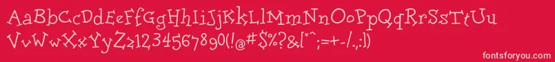 Doloresc Font – Pink Fonts on Red Background