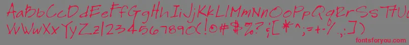 TimothyRegular Font – Red Fonts on Gray Background
