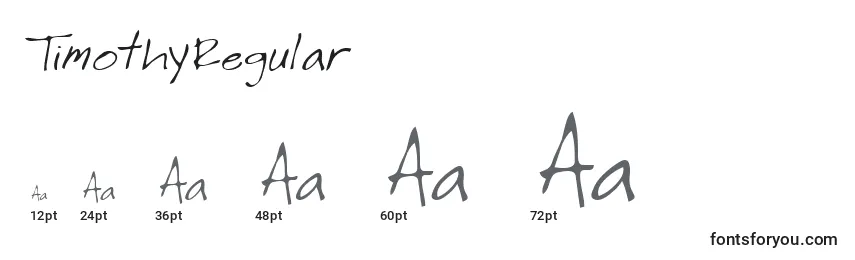 TimothyRegular Font Sizes