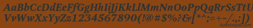 OctavaBoldItalic-Schriftart – Schwarze Schriften auf braunem Hintergrund