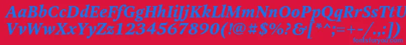 OctavaBoldItalic Font – Blue Fonts on Red Background