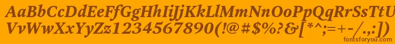 OctavaBoldItalic-Schriftart – Braune Schriften auf orangefarbenem Hintergrund