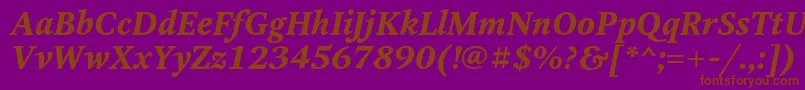 OctavaBoldItalic Font – Brown Fonts on Purple Background