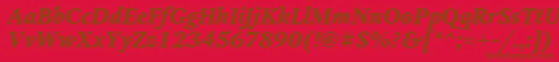 OctavaBoldItalic-fontti – ruskeat fontit punaisella taustalla