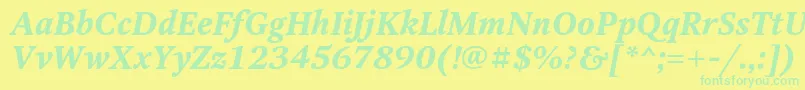 OctavaBoldItalic Font – Green Fonts on Yellow Background