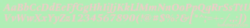 OctavaBoldItalic Font – Pink Fonts on Green Background