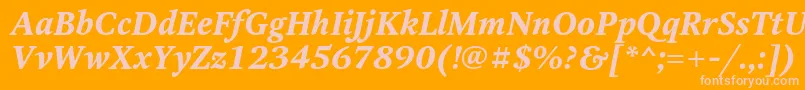 Шрифт OctavaBoldItalic – розовые шрифты на оранжевом фоне