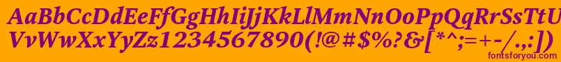 OctavaBoldItalic Font – Purple Fonts on Orange Background