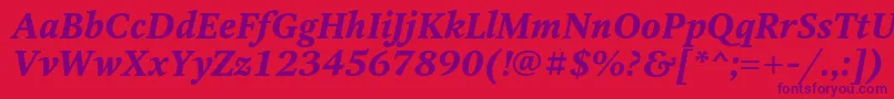 OctavaBoldItalic Font – Purple Fonts on Red Background