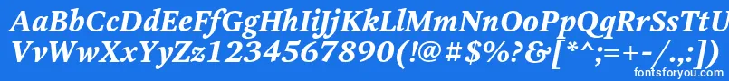 Czcionka OctavaBoldItalic – białe czcionki na niebieskim tle