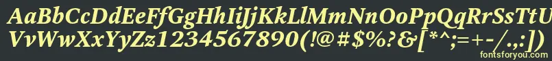 フォントOctavaBoldItalic – 黒い背景に黄色の文字