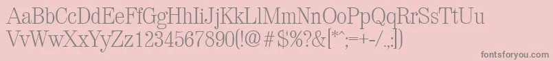 ValenciaXlight Font – Gray Fonts on Pink Background