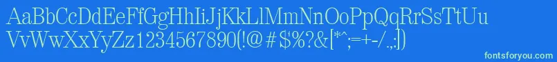 ValenciaXlight Font – Green Fonts on Blue Background