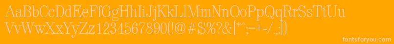 ValenciaXlight Font – Pink Fonts on Orange Background