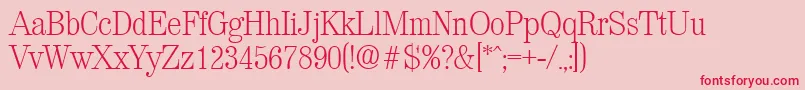 ValenciaXlight Font – Red Fonts on Pink Background