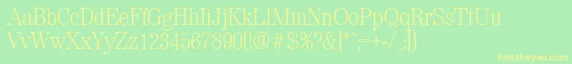 ValenciaXlight Font – Yellow Fonts on Green Background