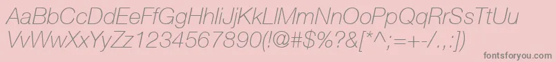 Подробнее о шрифте HelveticaNeueCe36ThinItalic Шрифт HelveticaNeueCe36ThinItalic – серые шрифты на розовом фоне