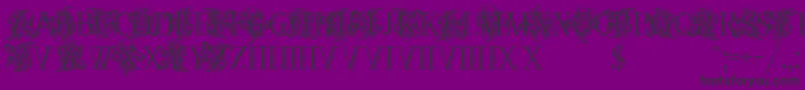 Ornamentalversals-Schriftart – Schwarze Schriften auf violettem Hintergrund