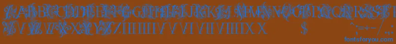 Шрифт Ornamentalversals – синие шрифты на коричневом фоне