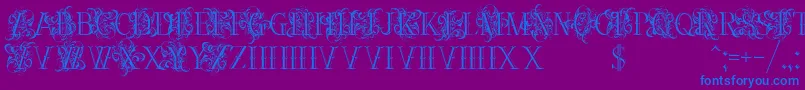 More about Ornamentalversals Font Ornamentalversals Font – Blue Fonts on Purple Background