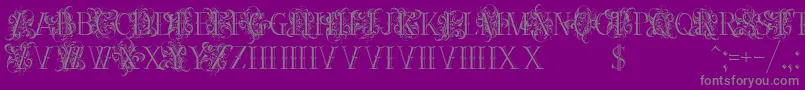 Шрифт Ornamentalversals – серые шрифты на фиолетовом фоне