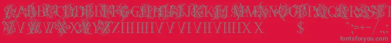 Ornamentalversals Font – Gray Fonts on Red Background