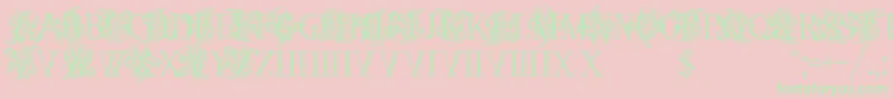 Czcionka Ornamentalversals – zielone czcionki na różowym tle