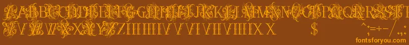 Ornamentalversals Font – Orange Fonts on Brown Background
