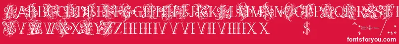 Ornamentalversals Font – White Fonts on Red Background