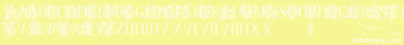 Ornamentalversals Font – White Fonts on Yellow Background