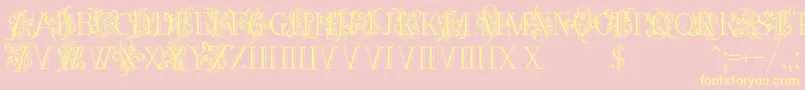 Ornamentalversals Font – Yellow Fonts on Pink Background