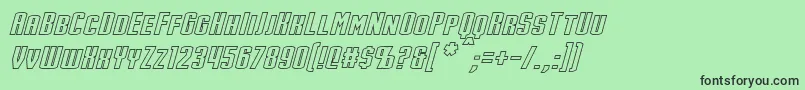 Police StarkHollowItalic – polices noires sur fond vert