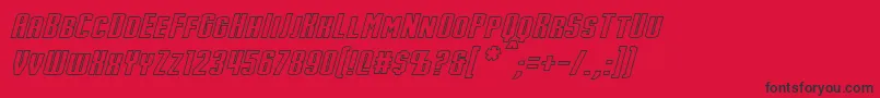 StarkHollowItalic Font – Black Fonts on Red Background