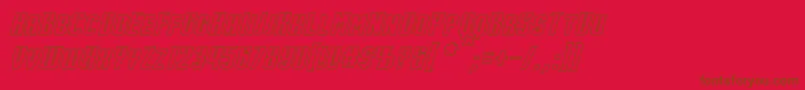 Police StarkHollowItalic – polices brunes sur fond rouge
