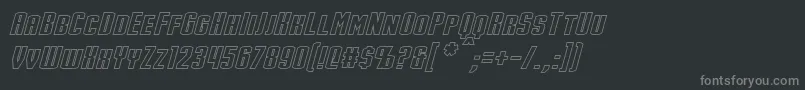 Więcej informacji o czcionce StarkHollowItalic Czcionka StarkHollowItalic – szare czcionki na czarnym tle