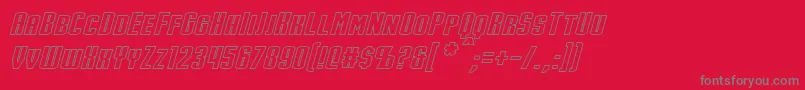 StarkHollowItalic Font – Gray Fonts on Red Background