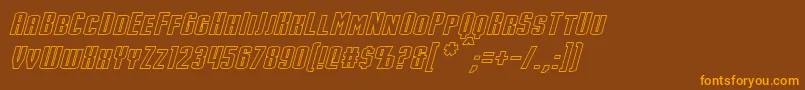 StarkHollowItalic Font – Orange Fonts on Brown Background