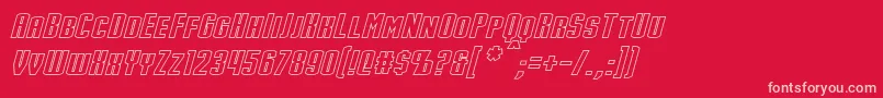 StarkHollowItalic Font – Pink Fonts on Red Background
