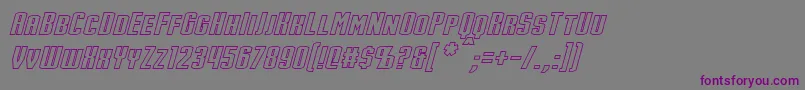 StarkHollowItalic Font – Purple Fonts on Gray Background