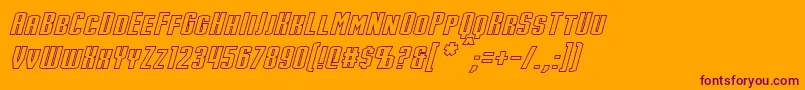 StarkHollowItalic Font – Purple Fonts on Orange Background