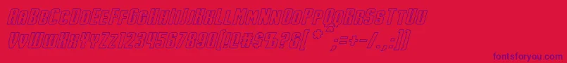 StarkHollowItalic Font – Purple Fonts on Red Background
