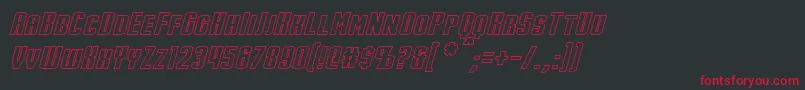 StarkHollowItalic Font – Red Fonts on Black Background