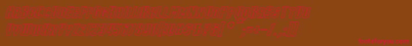 StarkHollowItalic Font – Red Fonts on Brown Background