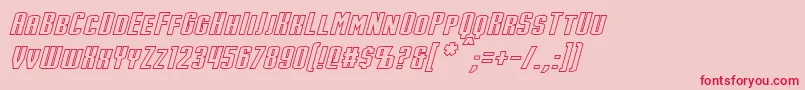 StarkHollowItalic Font – Red Fonts on Pink Background