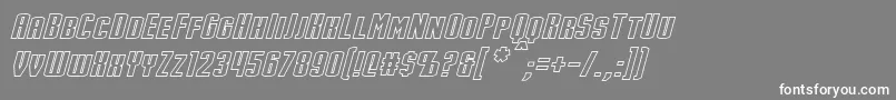 StarkHollowItalic Font – White Fonts on Gray Background