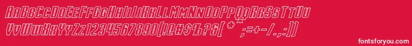 StarkHollowItalic Font – White Fonts on Red Background