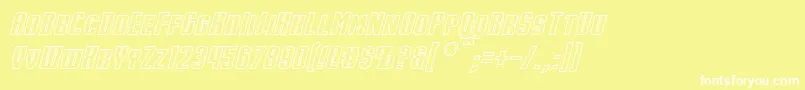 StarkHollowItalic Font – White Fonts on Yellow Background